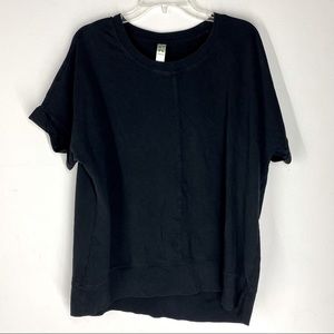 Green Tea Cotton sweatshirt rolled cuff Tee